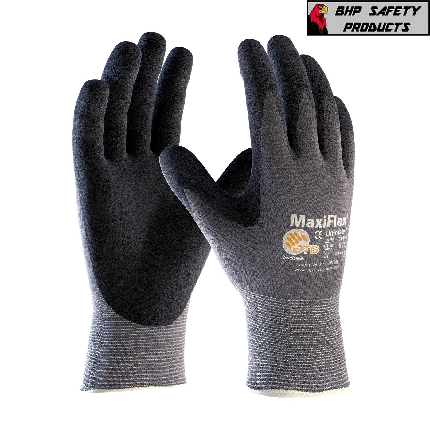 PIP 34-874 MaxiFlex Ultimate Micro Foam Nitrile Grip Coated WORK GLOVES 12 PAIR