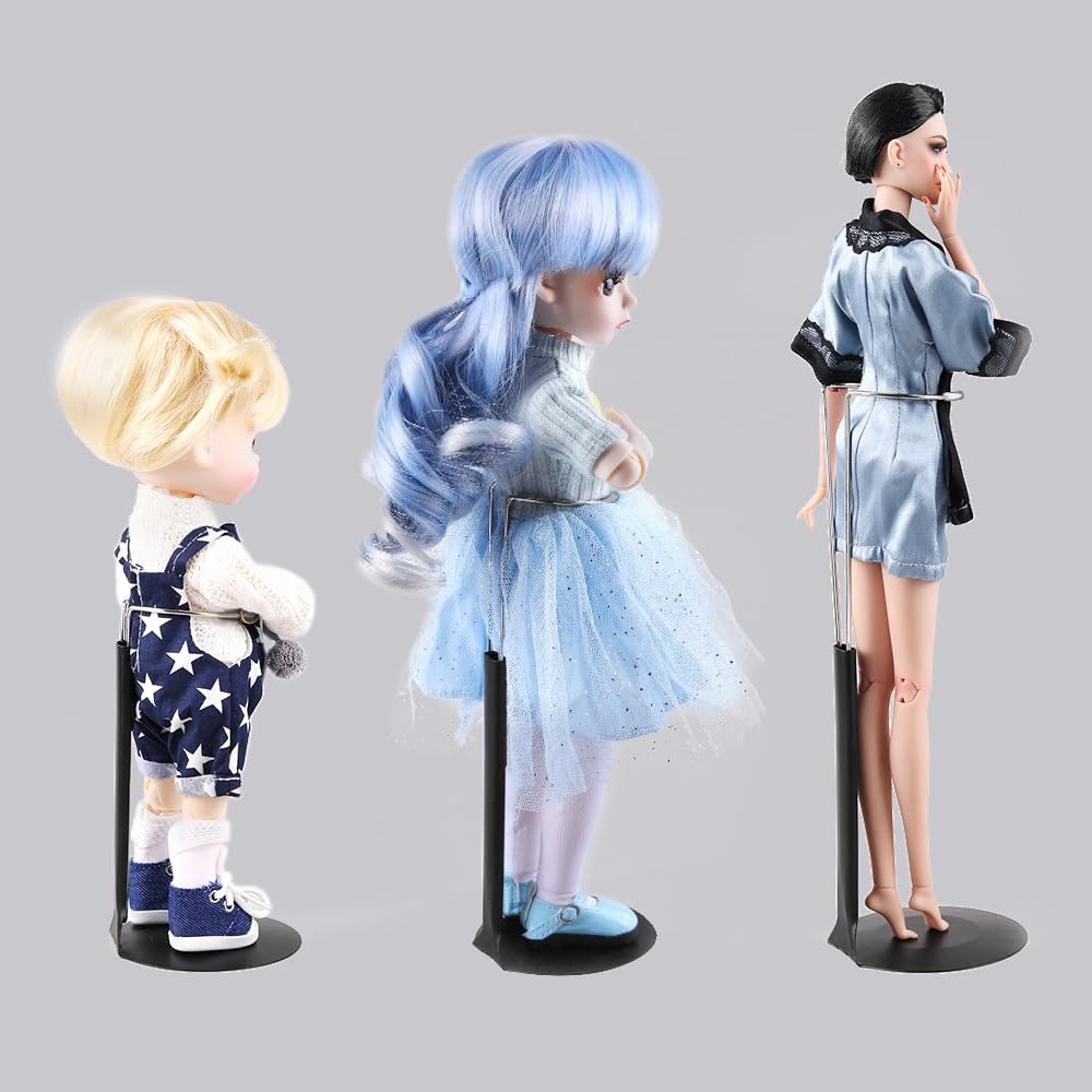 UCanaan 6 Pcs Doll Stand - Action Figure Stands with Expandable Waist Black6