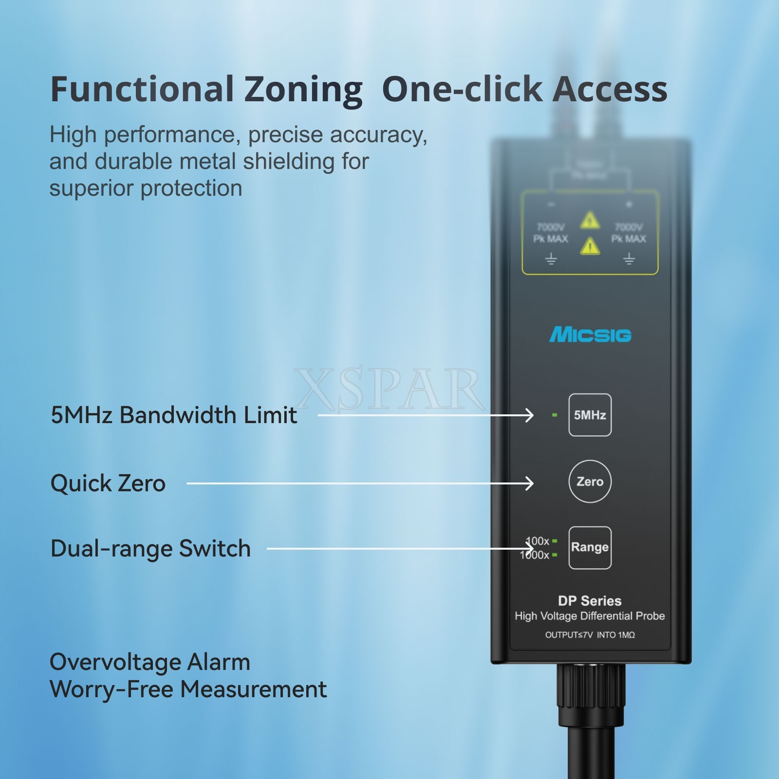Micsig Optional model Differential Probe Dual Range Selection Oscilloscope Probe