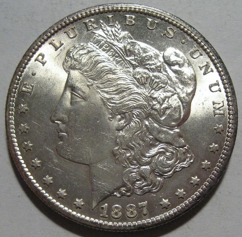 = 1887-S BU++ MORGAN Dollar, Better Grade, Super EYE Appeal, FREE Shipping