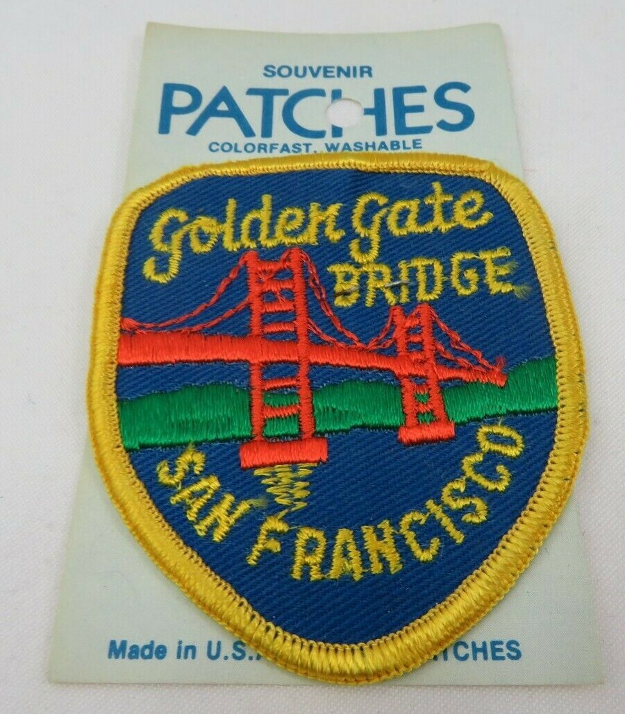VINTAGE GOLDEN GATE BRIDGE embroidered patch SAN FRANCISCO SOUVENIR CALIFORNIA