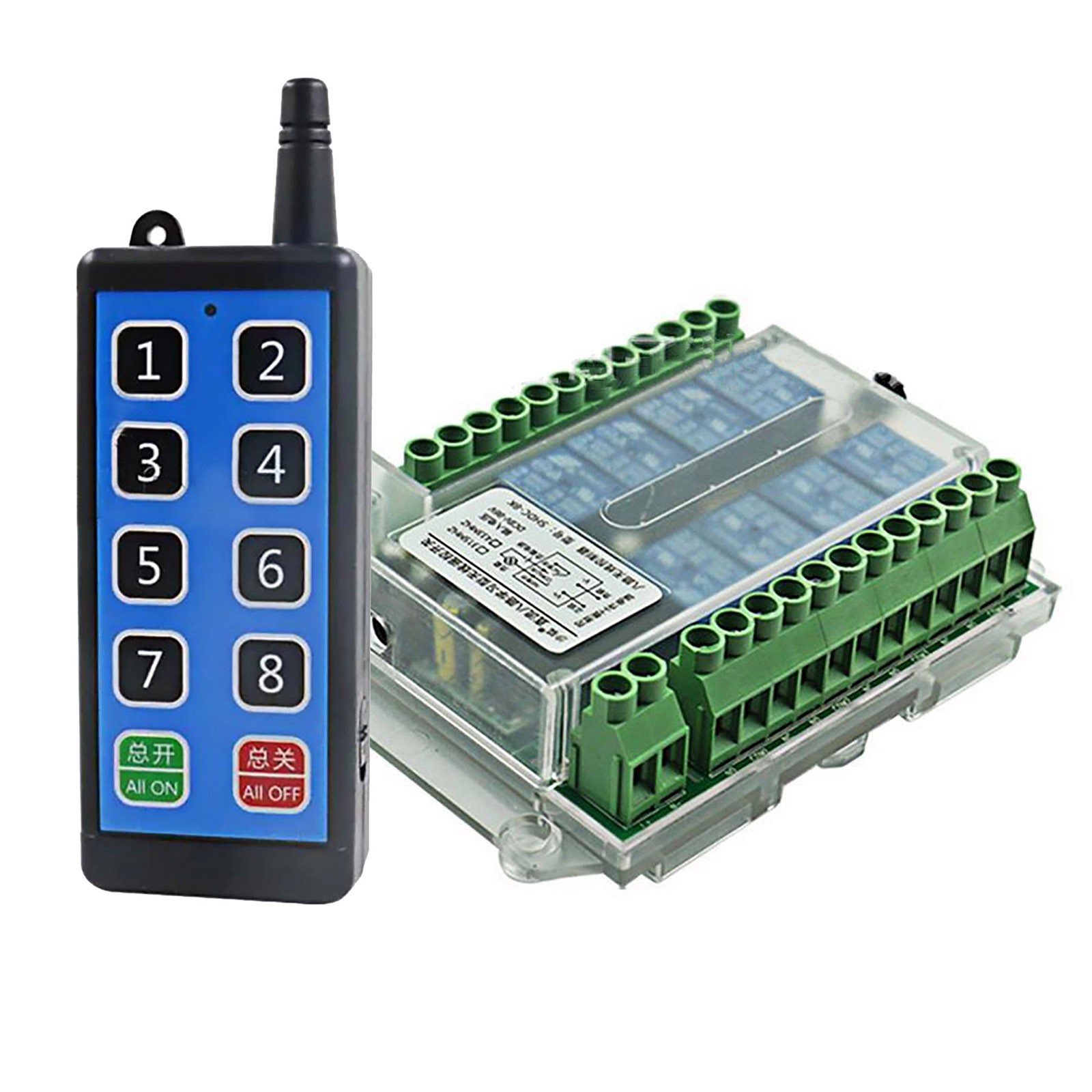 Low Consumption 8 Channel Wireless RF433MHz Remote Control Switch Relay Module