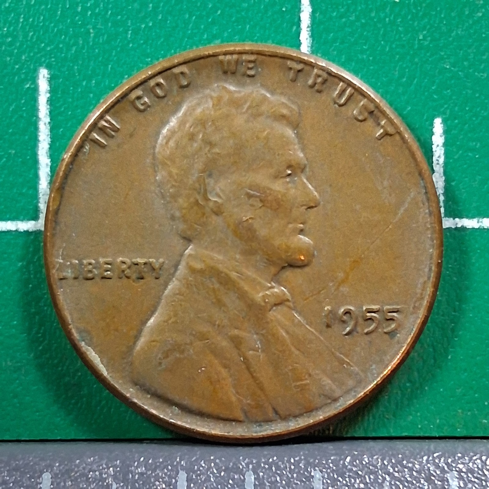 1955 United States USA Abraham Lincoln Wheat Penny 1 Cent Copper Coin