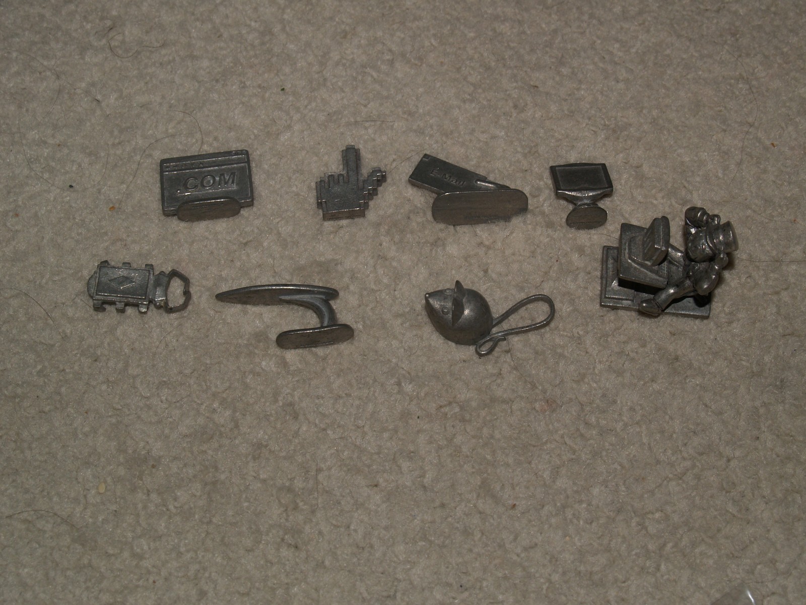 Monopoly .Com edition board game - 8x pewter figure set only