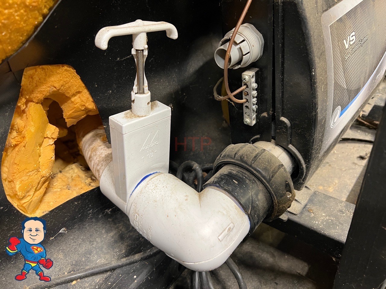 Artesian Hot Tub 2" Left Heater Union Slice to  1 1/2" Plumbing Connect Glue Kit