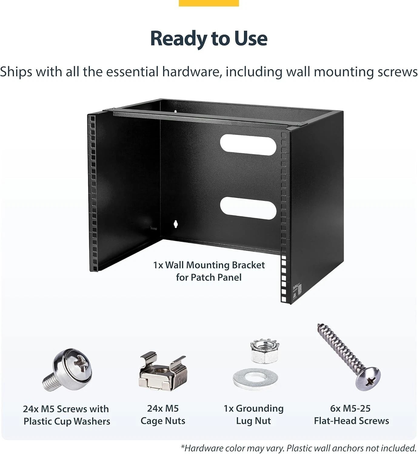 Robust Wall Mounted Patch Panel for Networking, 8U Design, Steel Construction