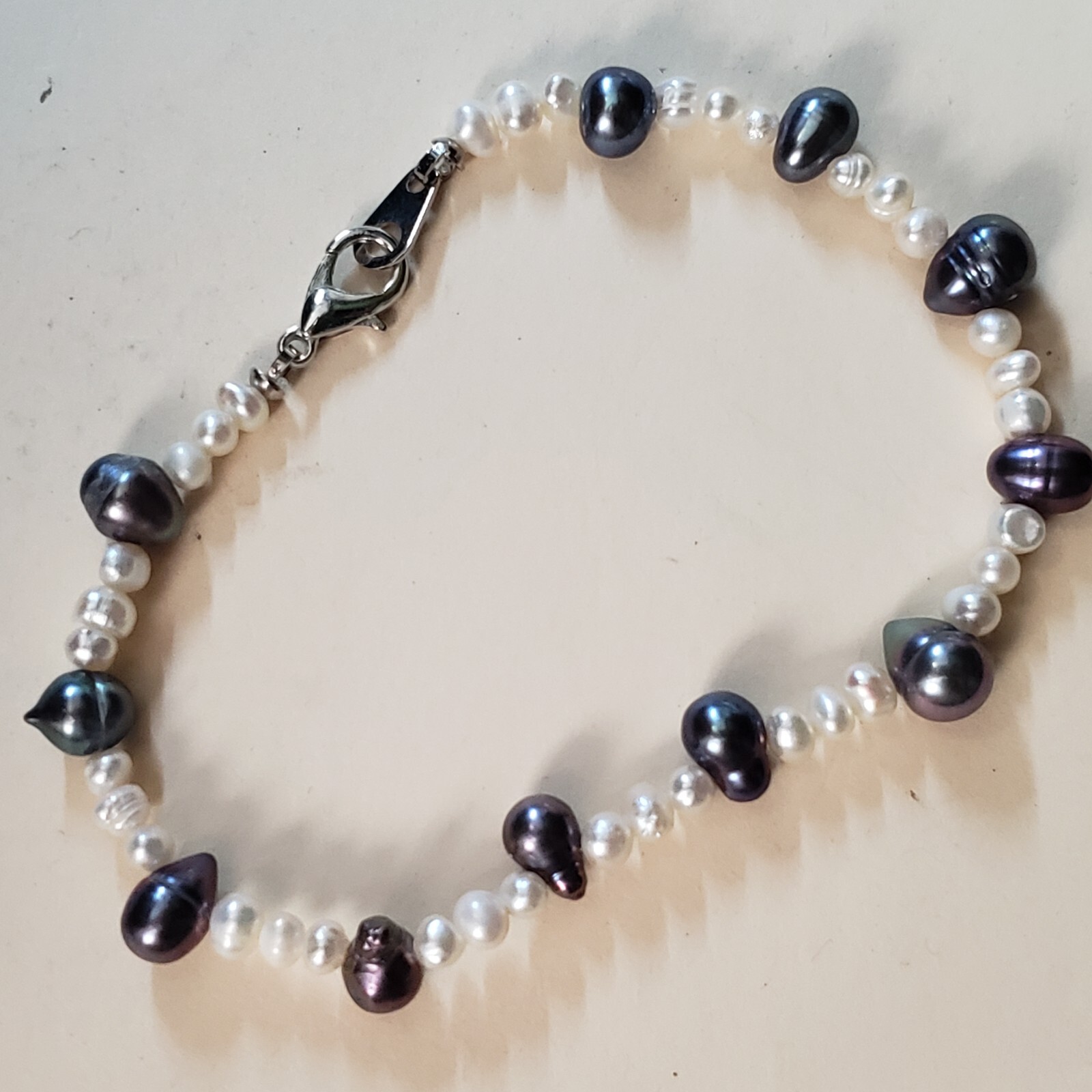 GENUINE * PEARL * BRACELET,  7 Inches , 3-6 mm -Handmade in USA