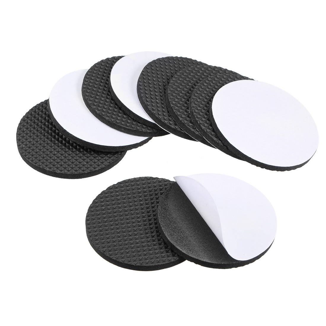 Furniture Pads Adhesive EVA Pads 60mm Dia 4mm Thick Round Black 10Pcs