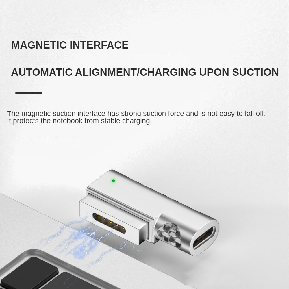 PD100W Power Adapter Type-C To Magnetic 2 PD Chip Adapter Zinc Alloy New