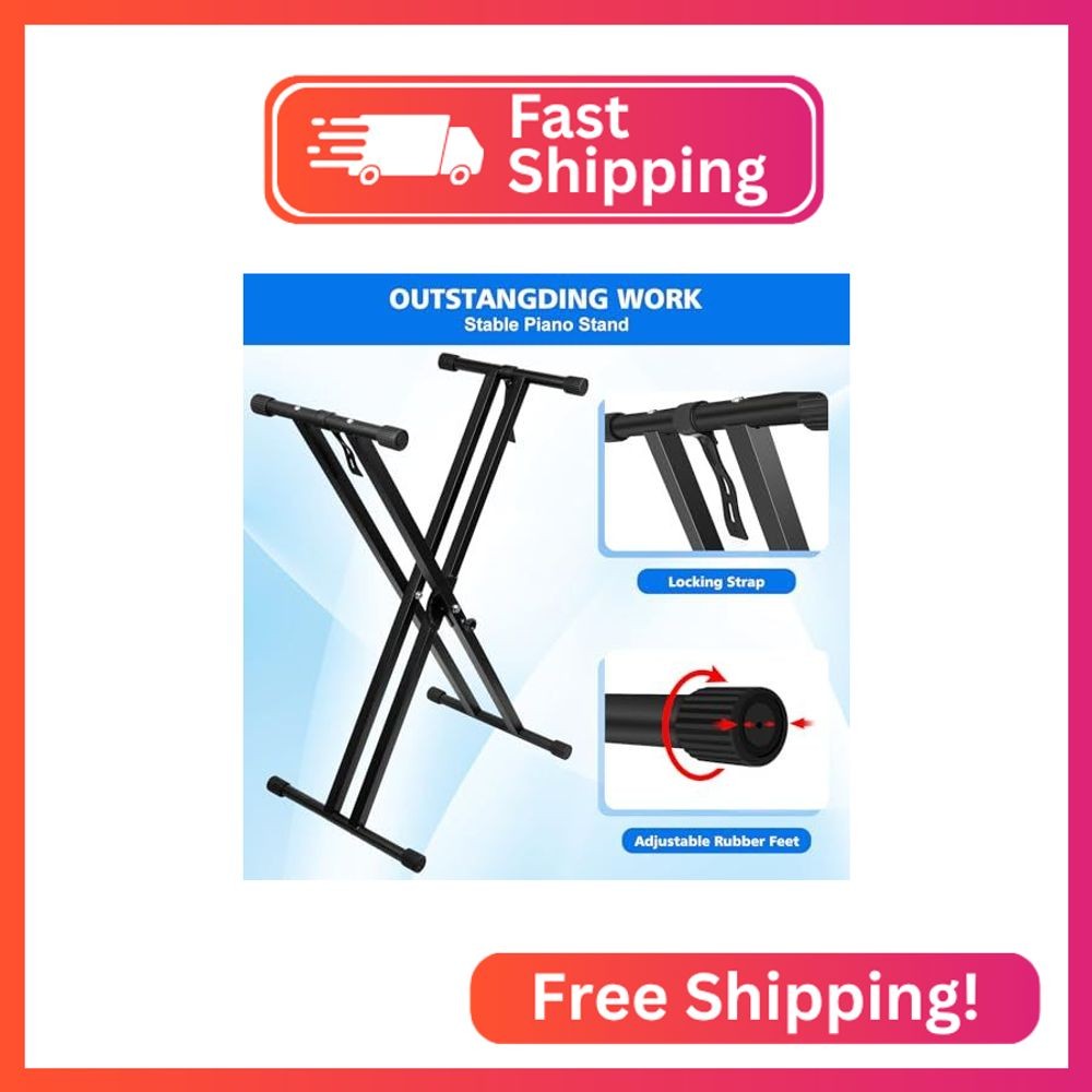 Height Adjustable Keyboard Stand With Quick Release Mechanism - Double X Foldabl