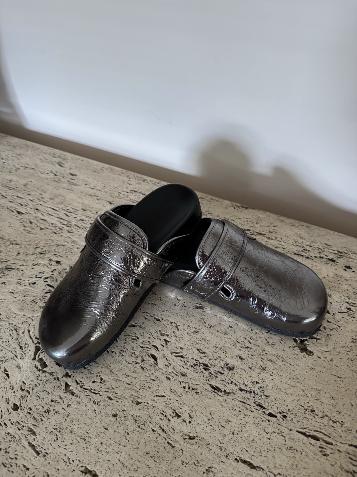 NWOB Coach 'Blake' Silver Metallic Clogs. Size 5. MSRP $150