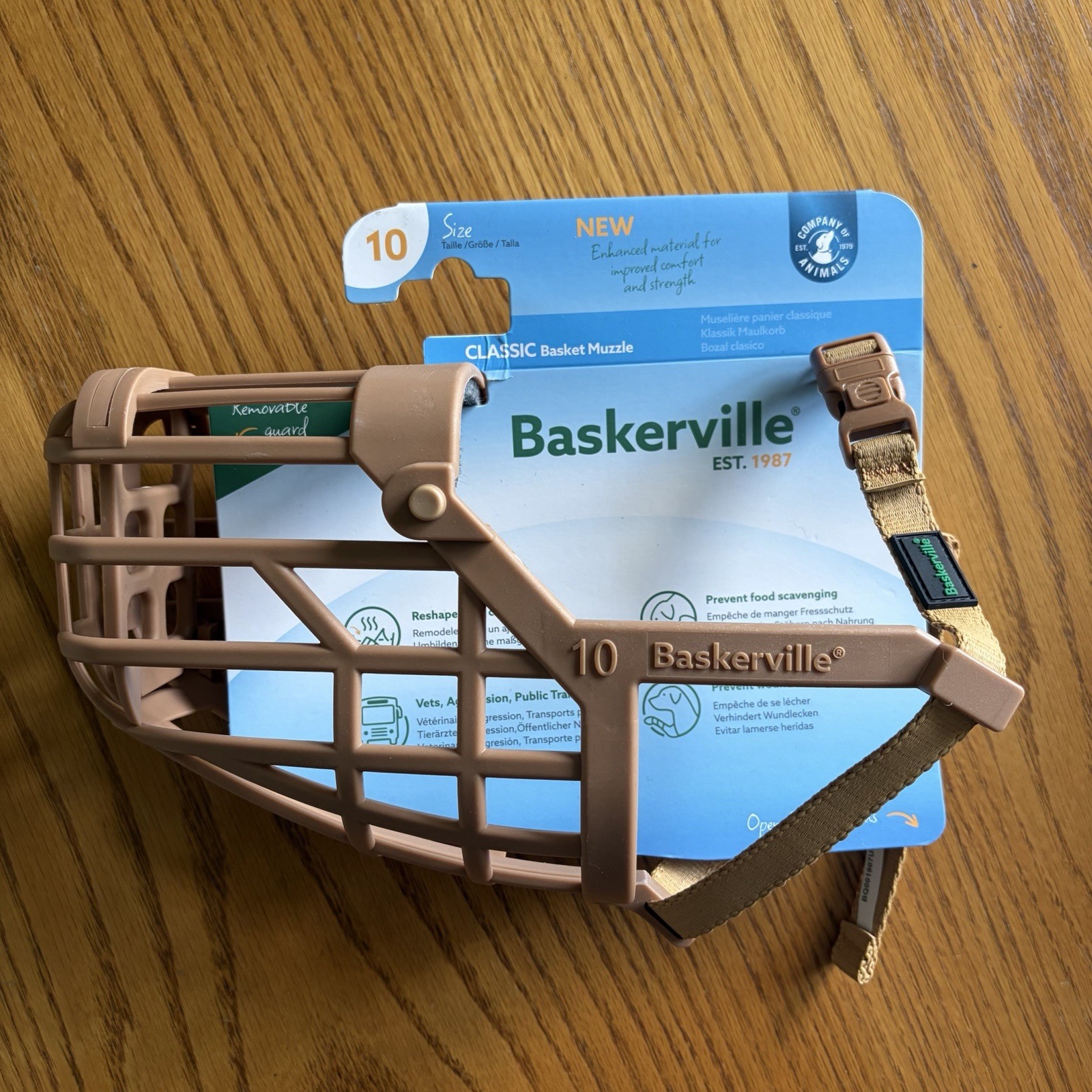 NEW Baskerville Classic Basket Muzzle - Tan - Size 10 for Large Dogs