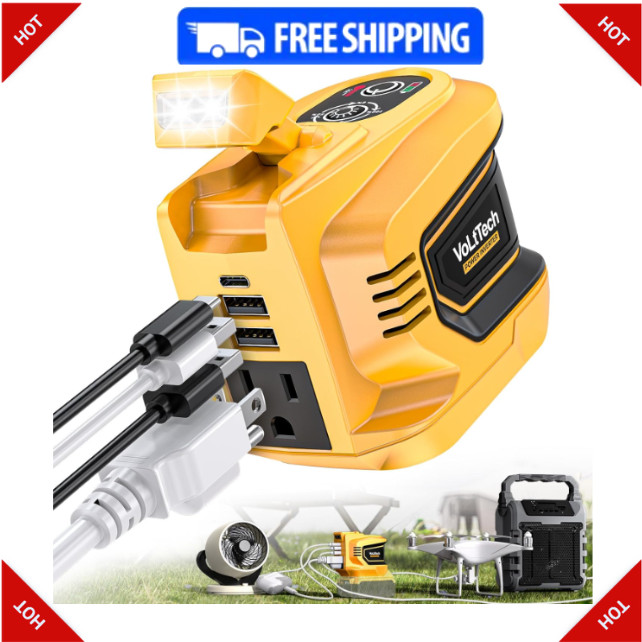 200W Power Inverter for 20V Battery, VoLtTech Battery Inverter 20V to 110