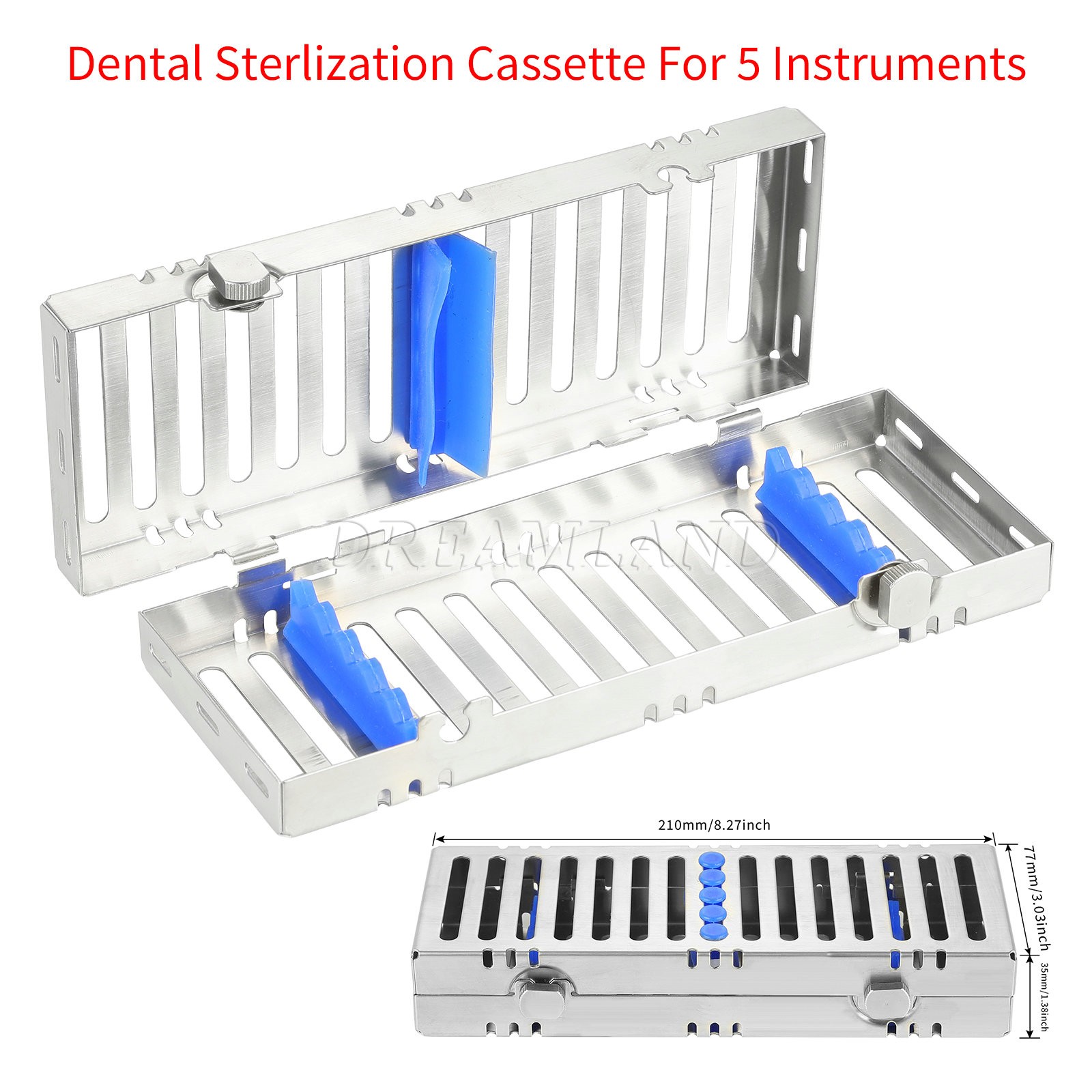 Dental Autoclave Sterilization Cassette Rack Box Tray For 5 Instruments US