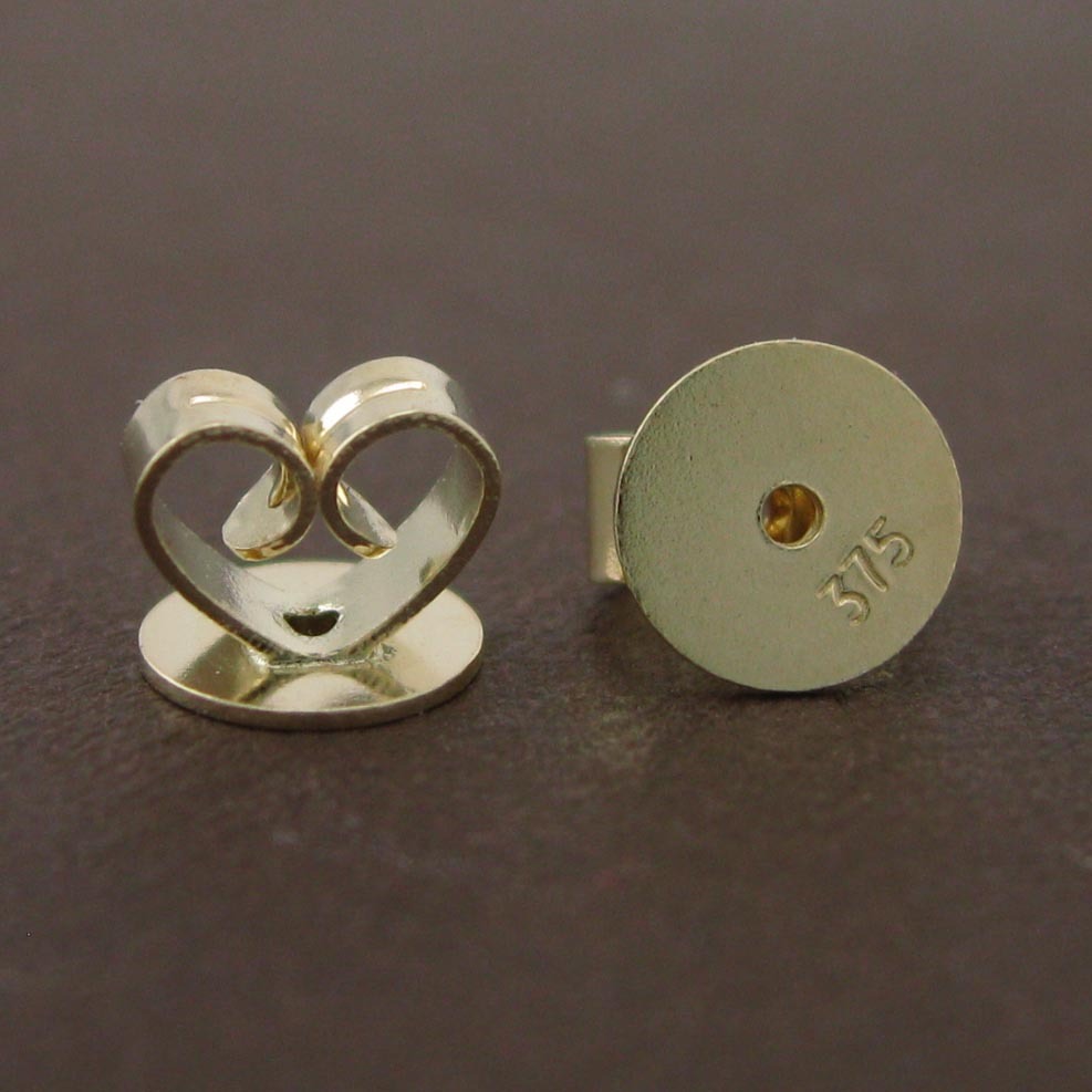 Genuine 9CT Solid Yellow Gold Disc Butterfly Earring Backs 5mm - 1 Pair
