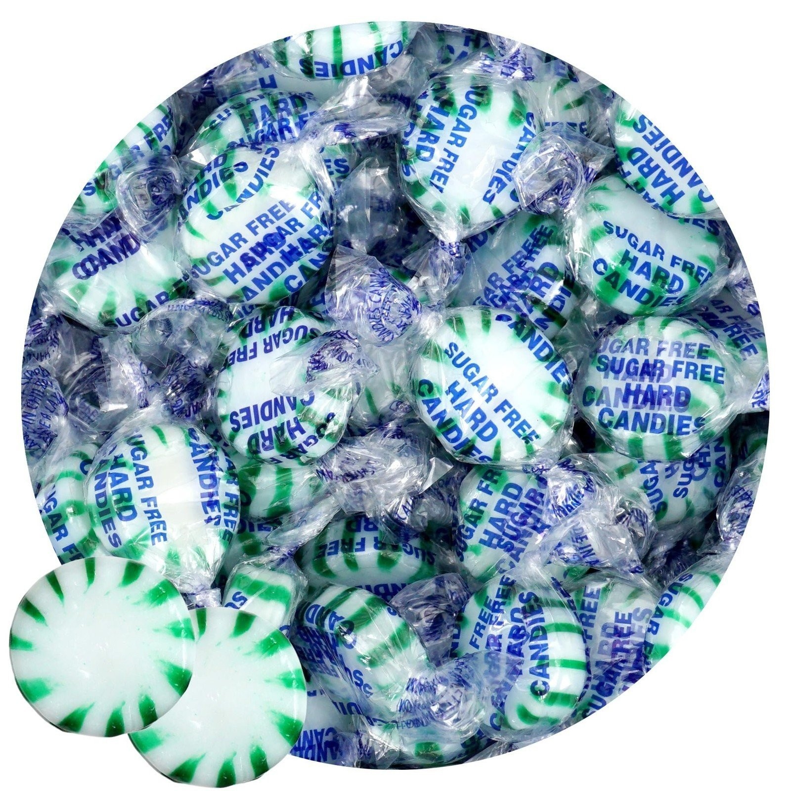 Arcor Sugar Free Spearmint Starlight Mints, 1 Pound Bulk Bag, Individually...