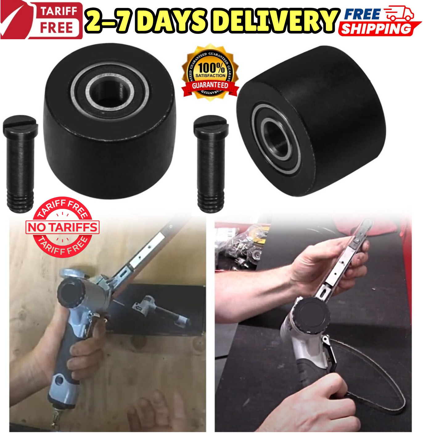 3037PAS Pneumatic Belt Sander Steel Bearing Wheels for Astro Pneumatic Grinder