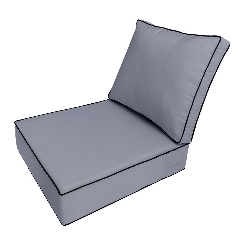 |SLIPCOVER ONLY| Outdoor Contrast Piped Deep Seat Back Pillow Cover Small AD001