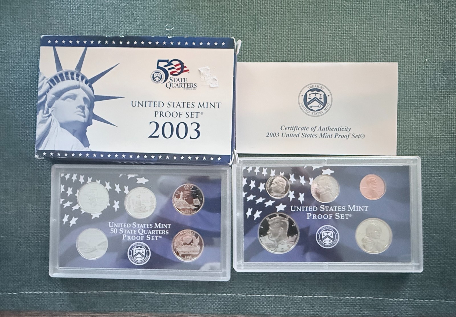 2003 United States Mint Proof Set – Original Box & COA – 9 Coins #8160