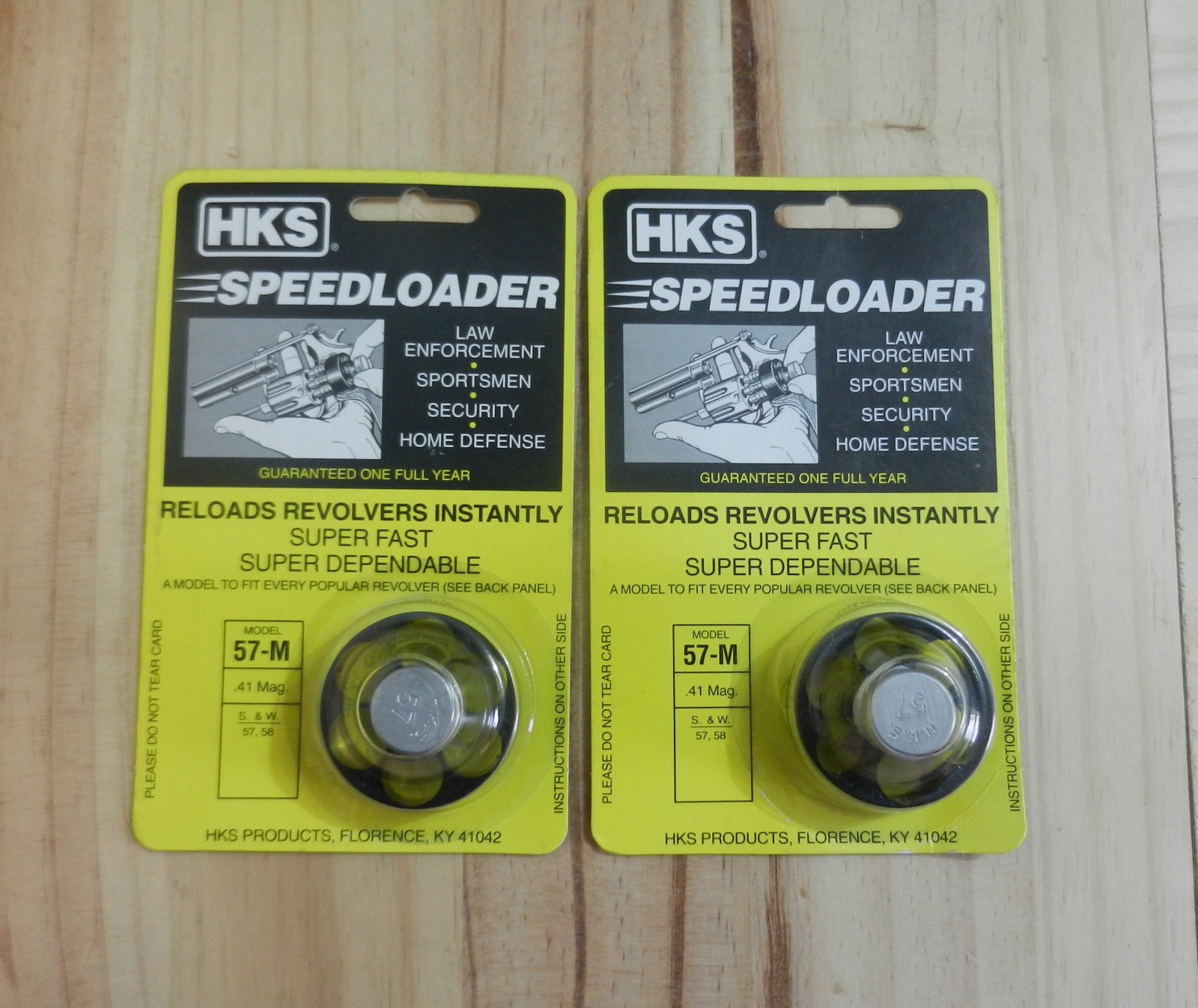 HKS Speedloader;  Model 57-M;  6 Shot;  41 Magnum;  2 Pack;  Fast & Dependable