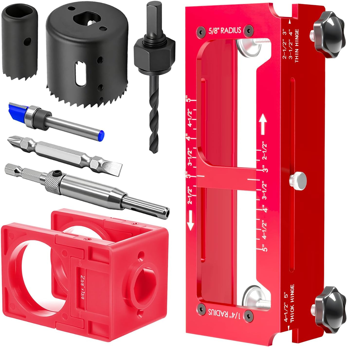 Door Hinge Jig and Door Lock Installation Kit, Aluminum Alloy Router Template fo