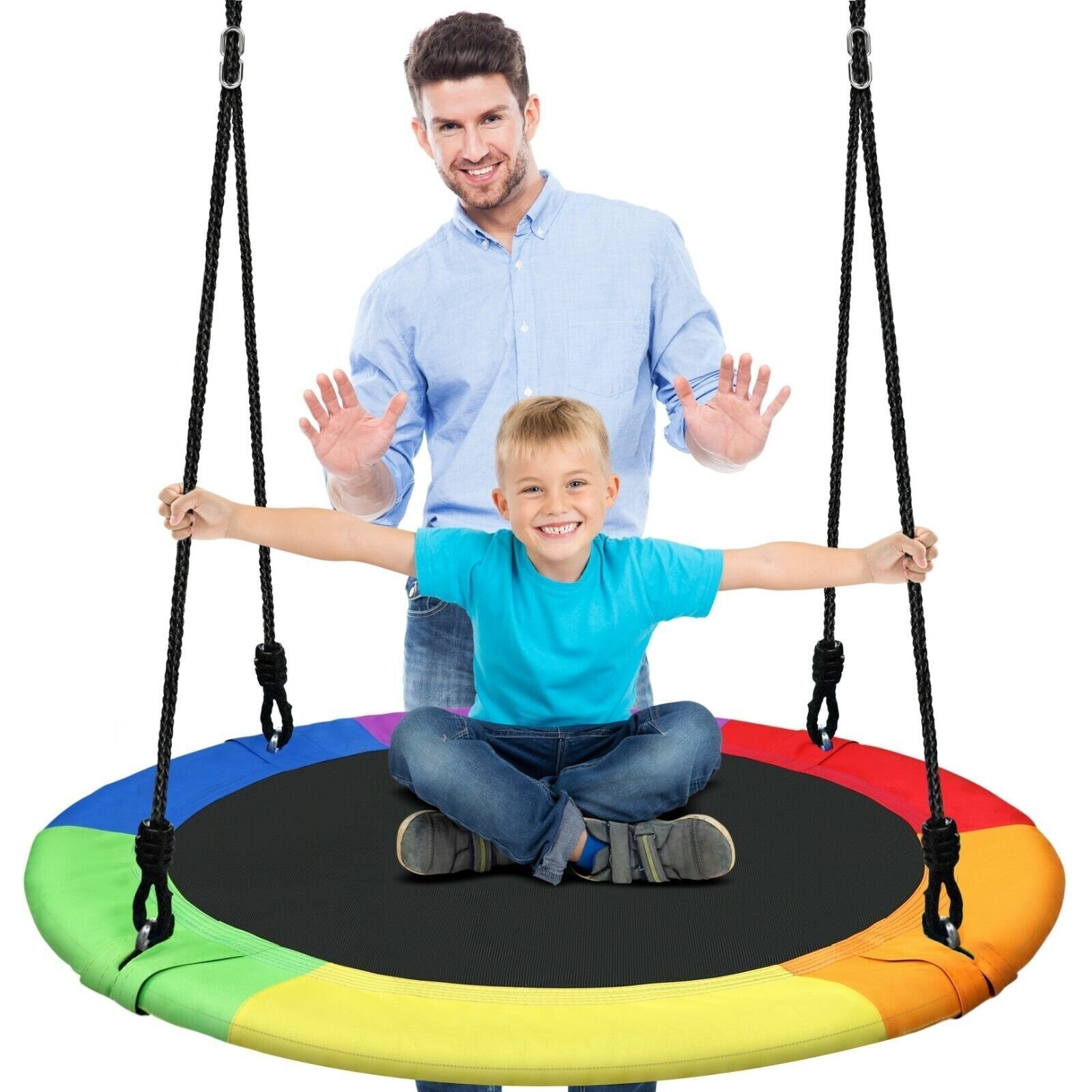 SereneLife Flying Toy Swing Indoor Outdoor Hanging Rope Swinging Seat Spinner