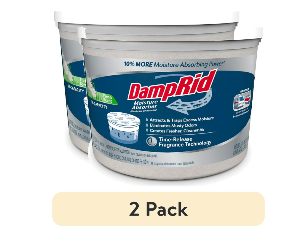 (2 pack) DampRid Hi-Capacity Moisture Absorber, Fresh Scent, 2LB 15.5OZ,