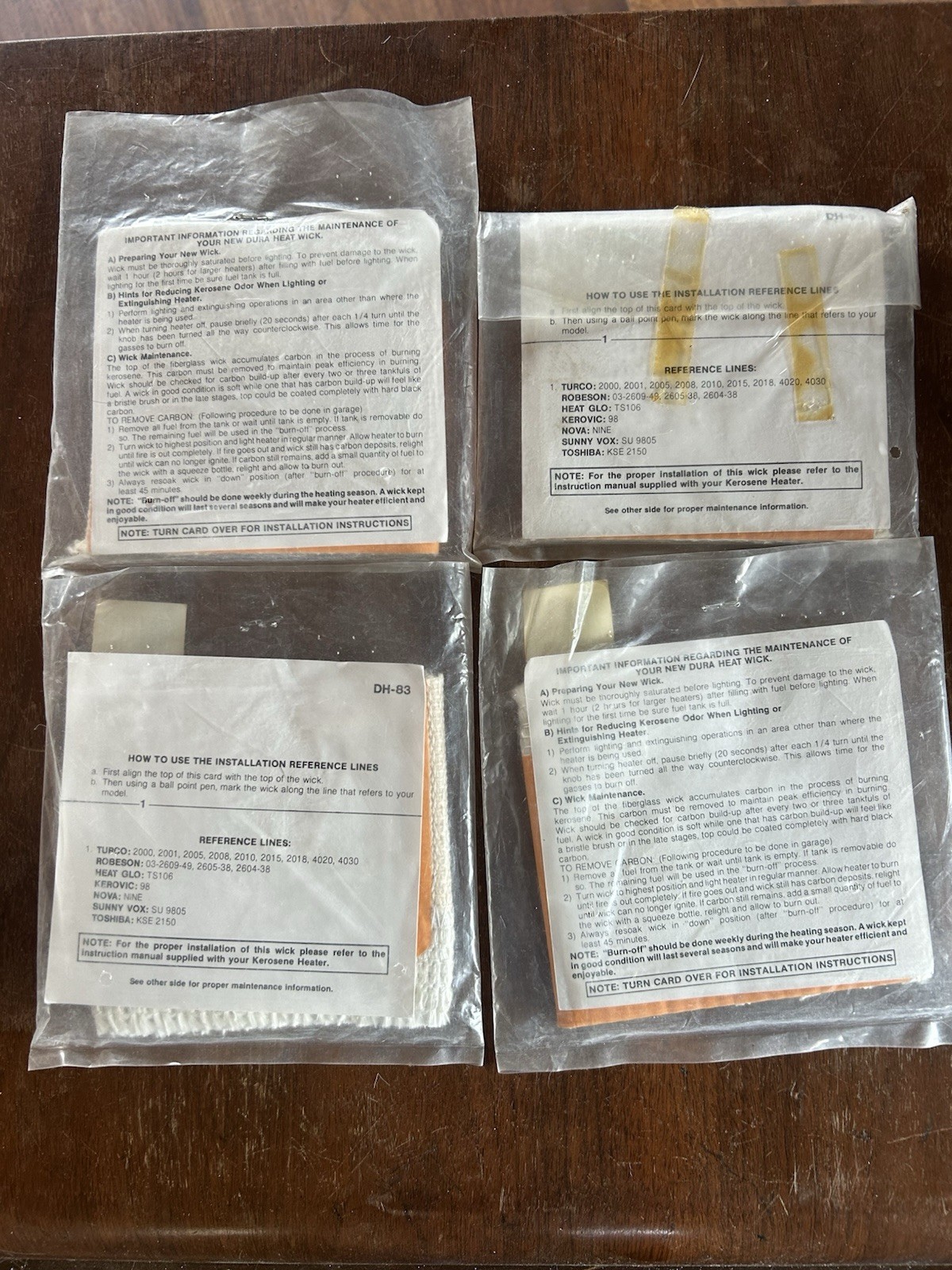 4 Wicks For Kerosene Heater DH -83