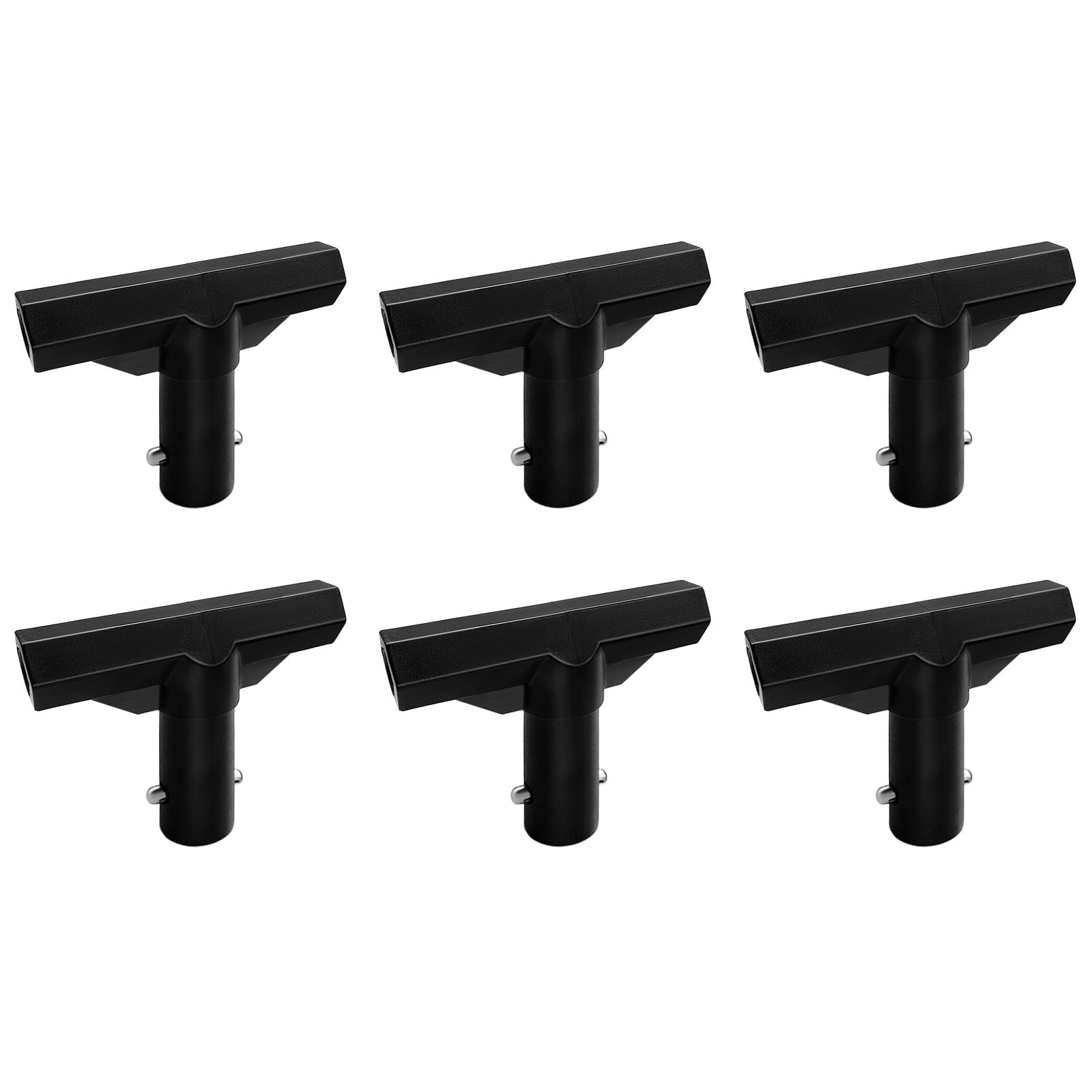 MSSVIGING 6 Pack Trampoline Plastic T-Connector, Pole Cap Black