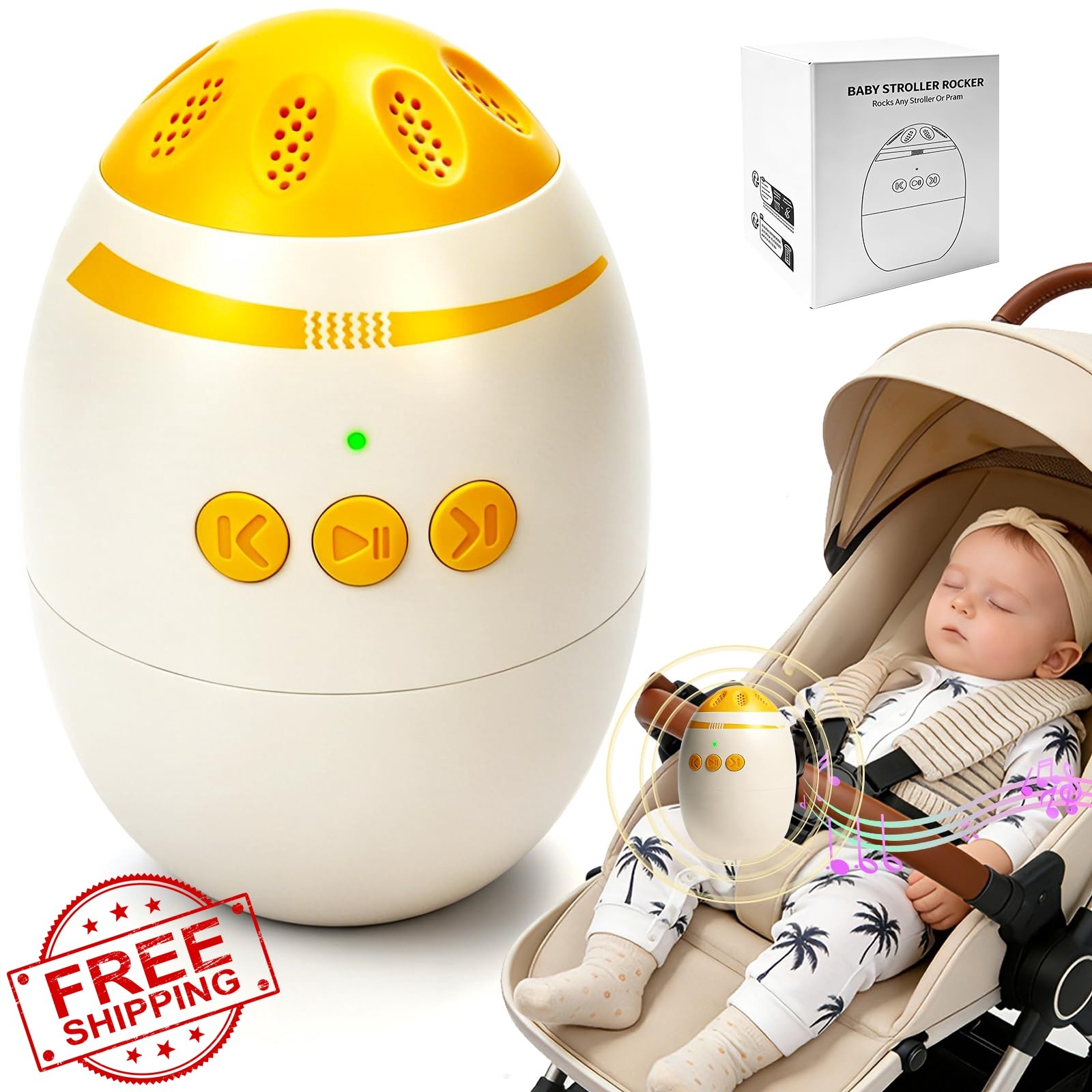 Hiwtonk Baby Stroller Rocker, Hands-Free Bassinet Rocker Device with Vibratin...
