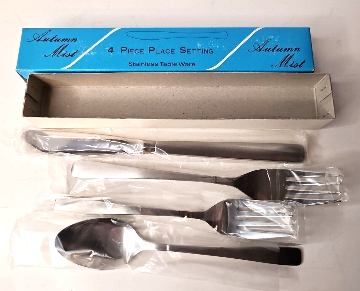 Oneida Autumn Mist 4 Piece Stainless Steel Flatware Set for 1 - Silver Finish