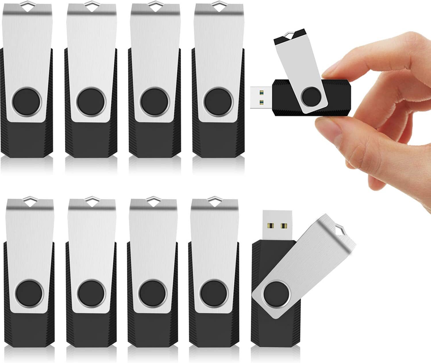 Kootion 5pcs USB 2.0 2GB Metal Anti-skid Style USB Flash Drives Memory Sticks