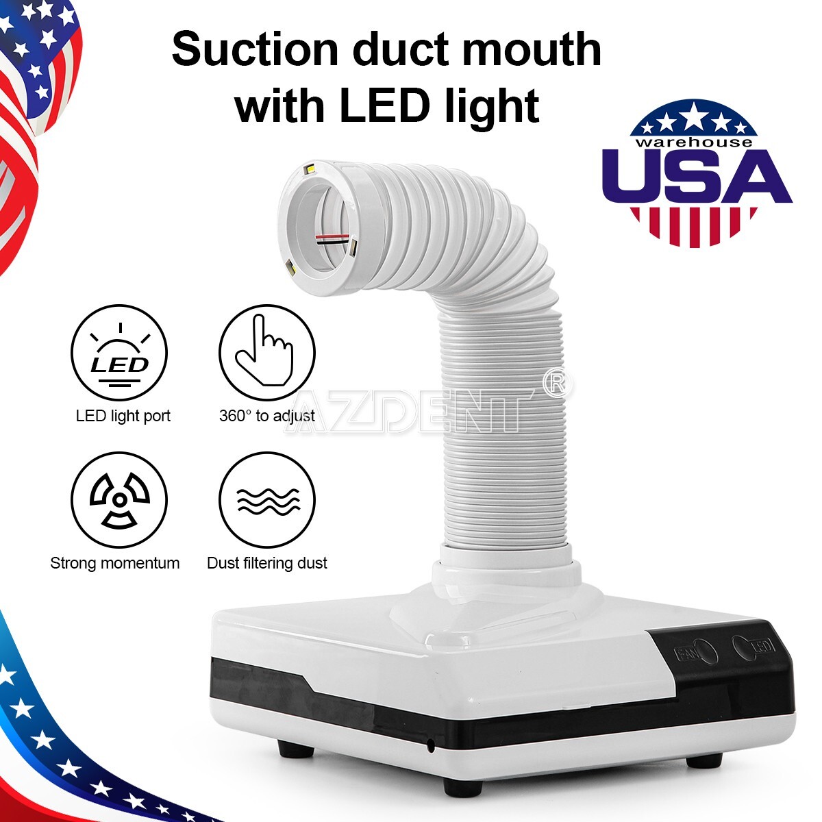 Dust Collector Extractor Dental Vacuum Cleaner Lab Dust Suction for Polishing US