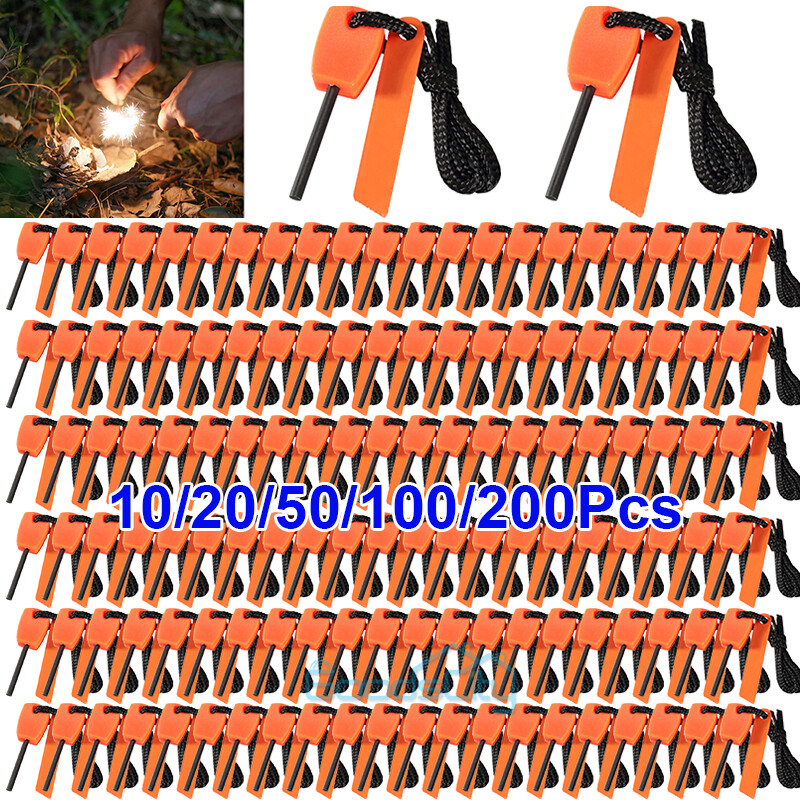 Lot Fire Starter Flint Steel Striker Survival Kit Ferro Rod Outdoor Camping Tool