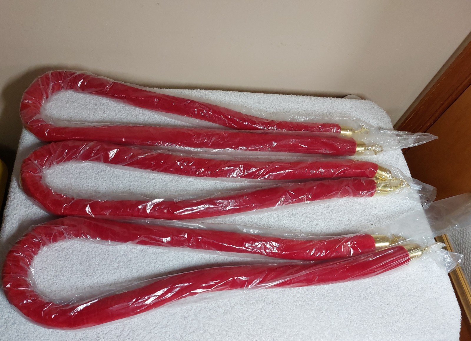 54" Red Velvet Ropes Lot of 3