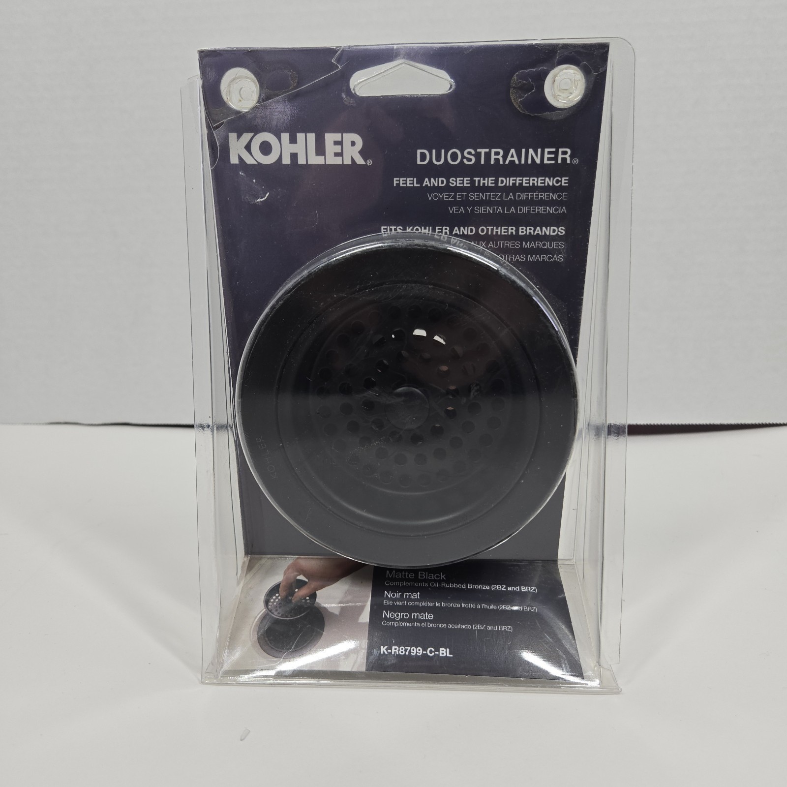 Kohler Duostrainer Matte Black K-R8799-C-BL Fits 3-1/2”-4" Outlet