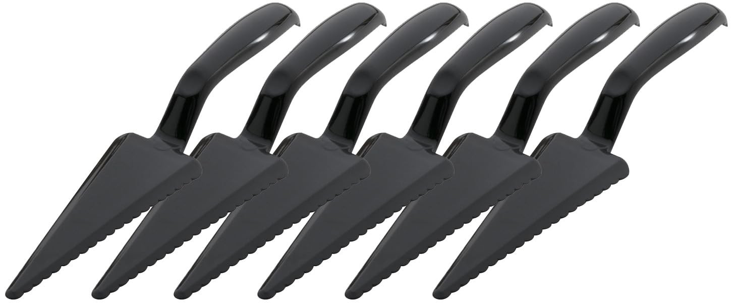 [6 Pack] 10 Inch Disposable Plastic Cake Pie Servers/Cutter | Heavy Duty Blac...
