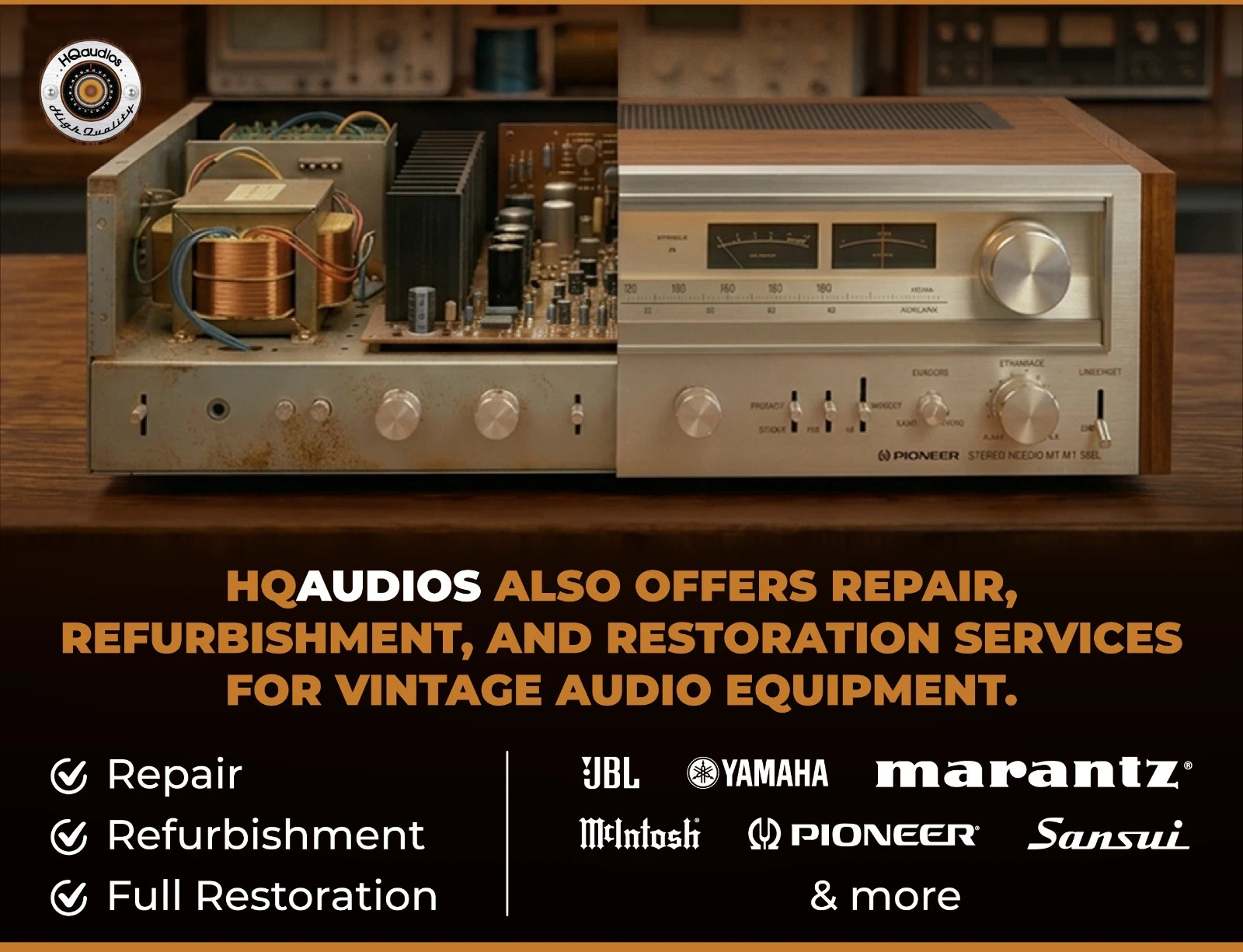 Vintage Audio Repair Restoration Service Marantz Pioneer Sansui JBL