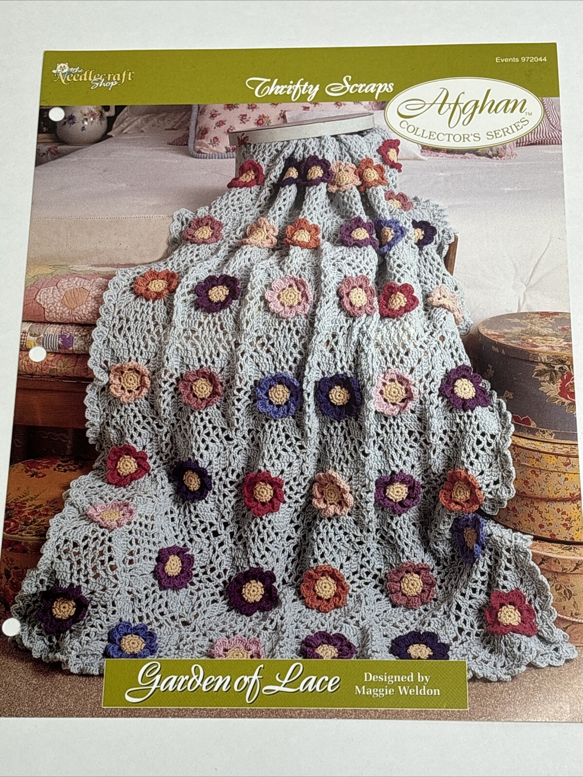 Garden of Lace Thrifty Scraps Afghan Crochet Pattern Card Needlecraft Shop