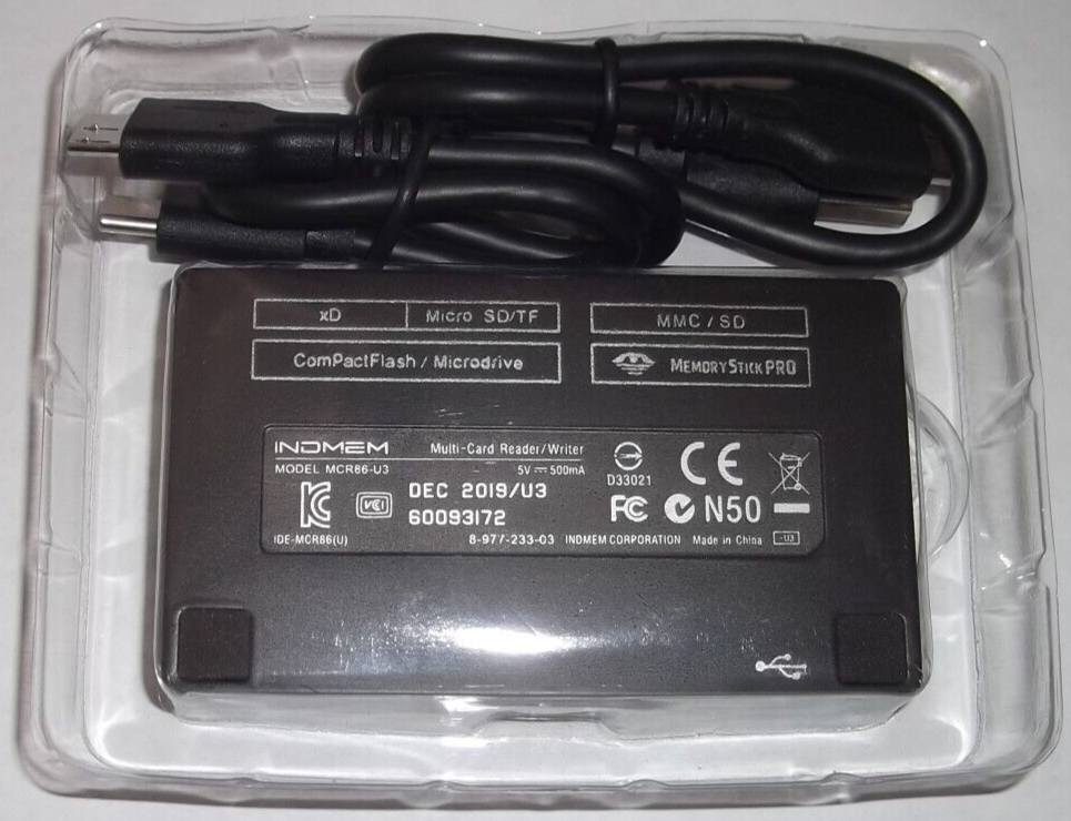 INDMEM MCR86-U3 USB-C MULTI CARD READER USB3.0 NEW