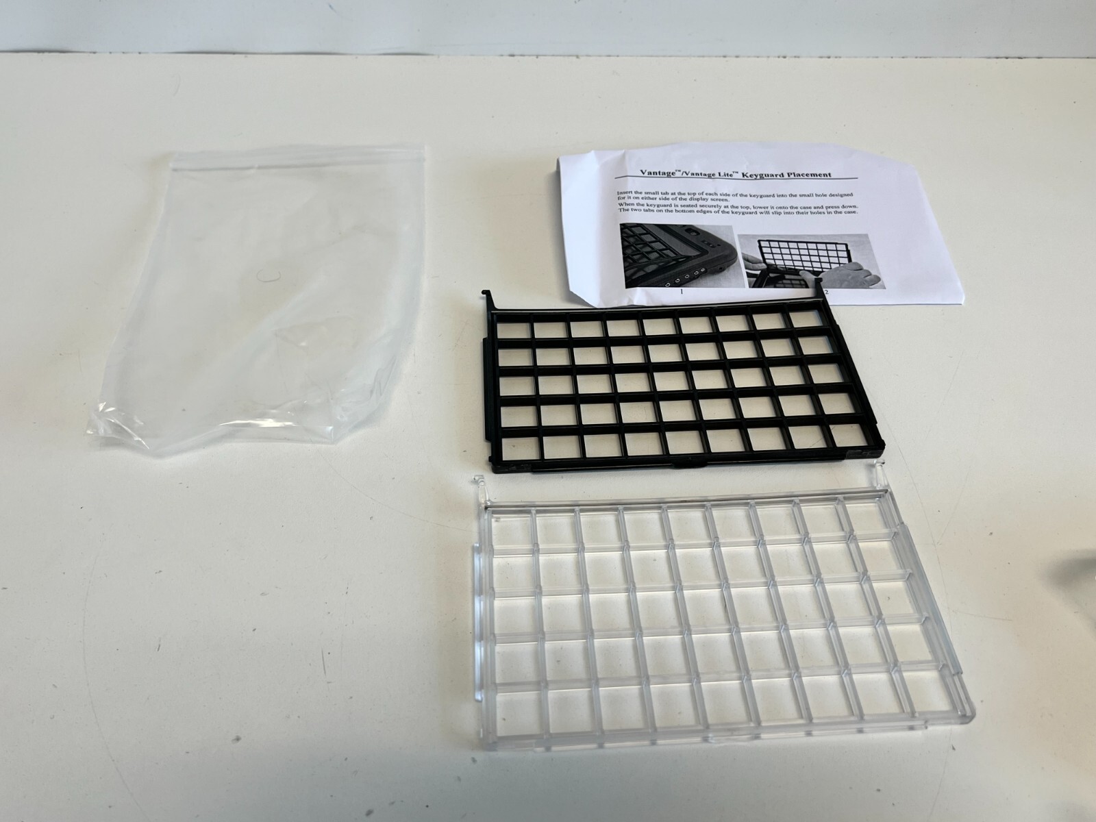 PP33: Lot of 2 Prentke Vantage / Vantage Lite Black and Clear KeyGuard Placement