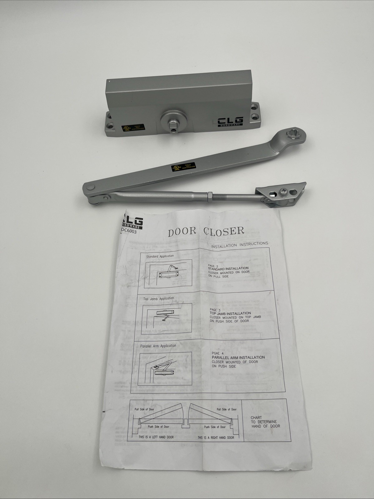 New No Box No Hardware CLG Commercial Door Closer With Arm