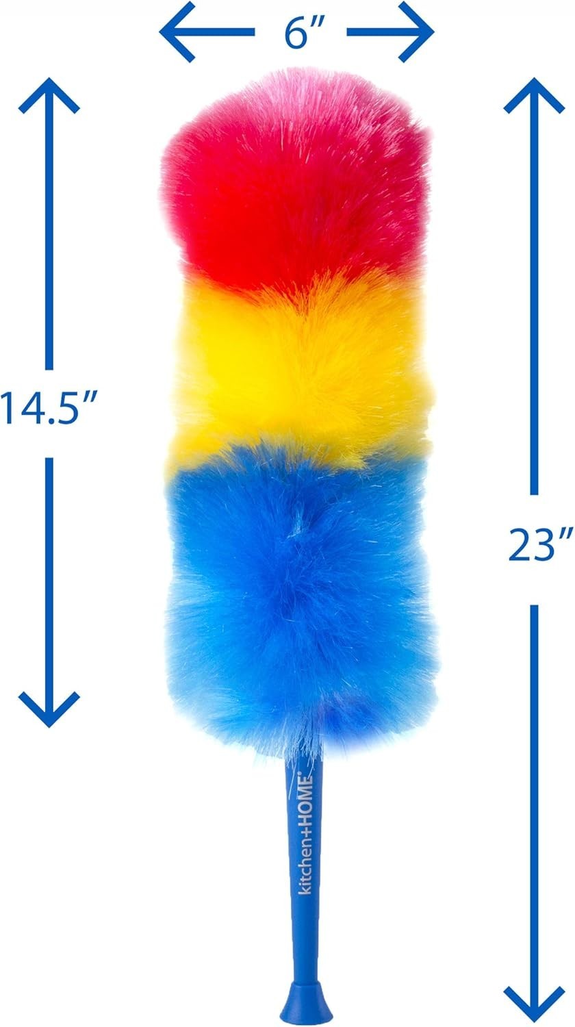 Kitchen + Home 23” inch Rainbow Static Duster - Electrostatic Feather Duster ...