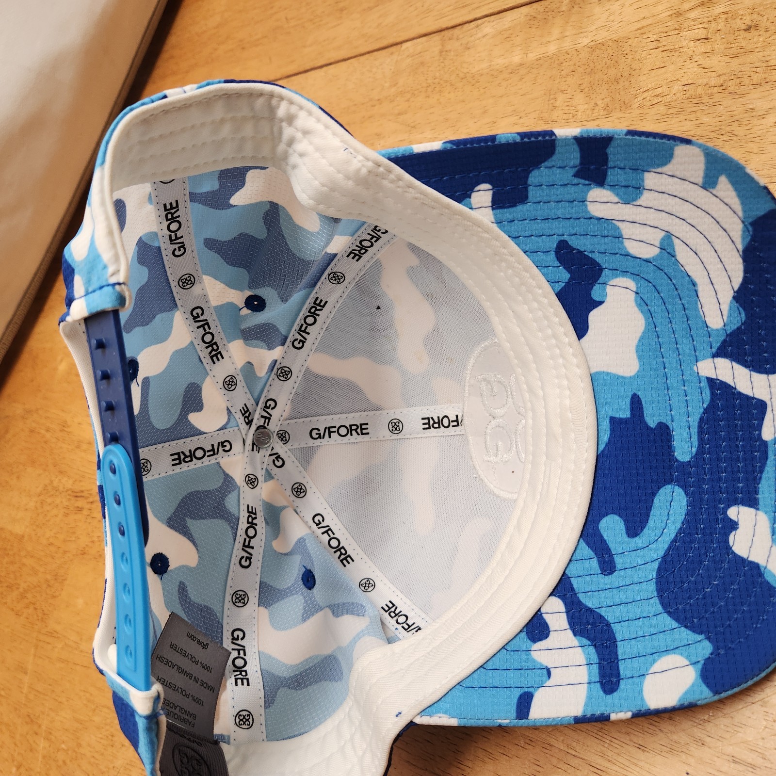 G/FORE Camo SnapBack Golf Hat Limited Edition G's Ripstop Blue/White Camo