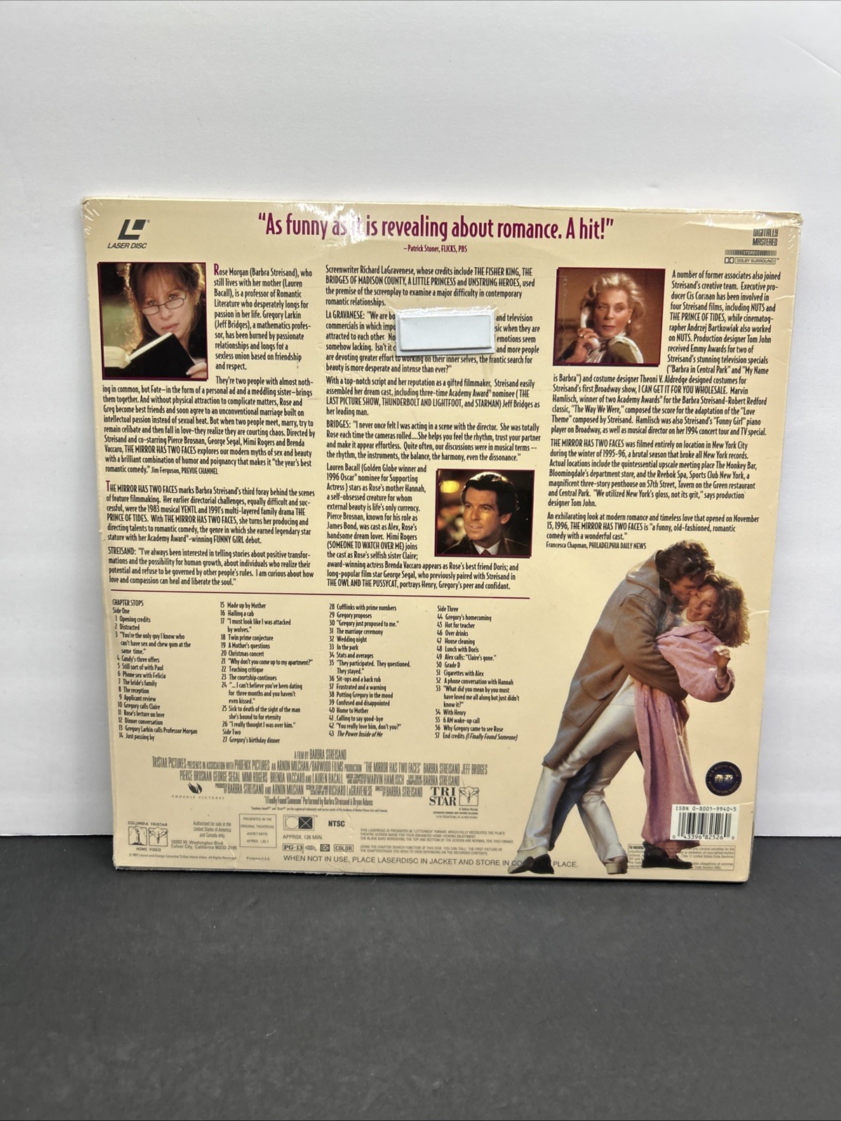 SEALED THE MIRROR HAS TWO FACES 2-Laserdisc LD WIDESCREEN FORMAT STREISAND