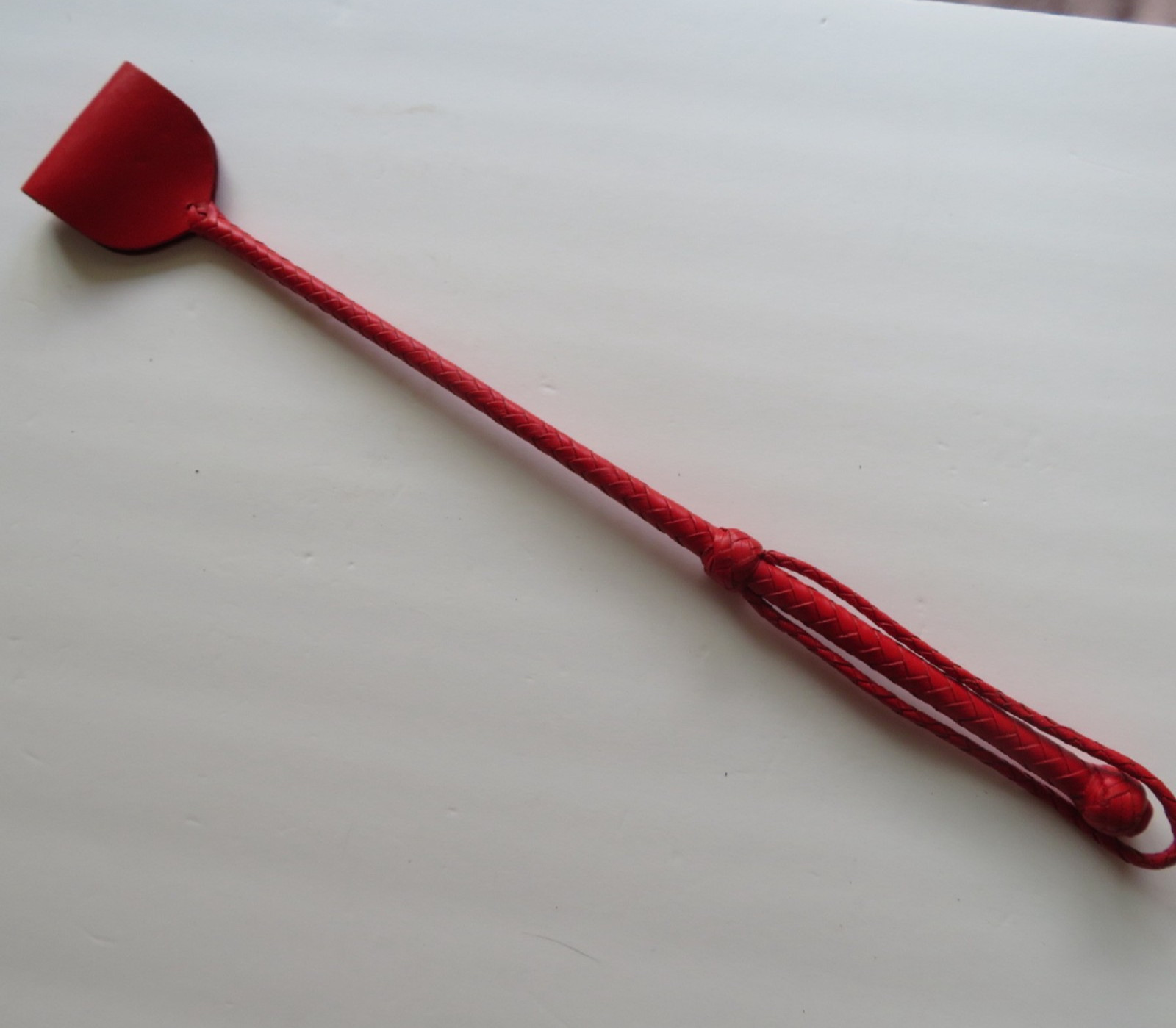 Leather Crop 21" Riding Crop, Red Leather crop, Handmade USA