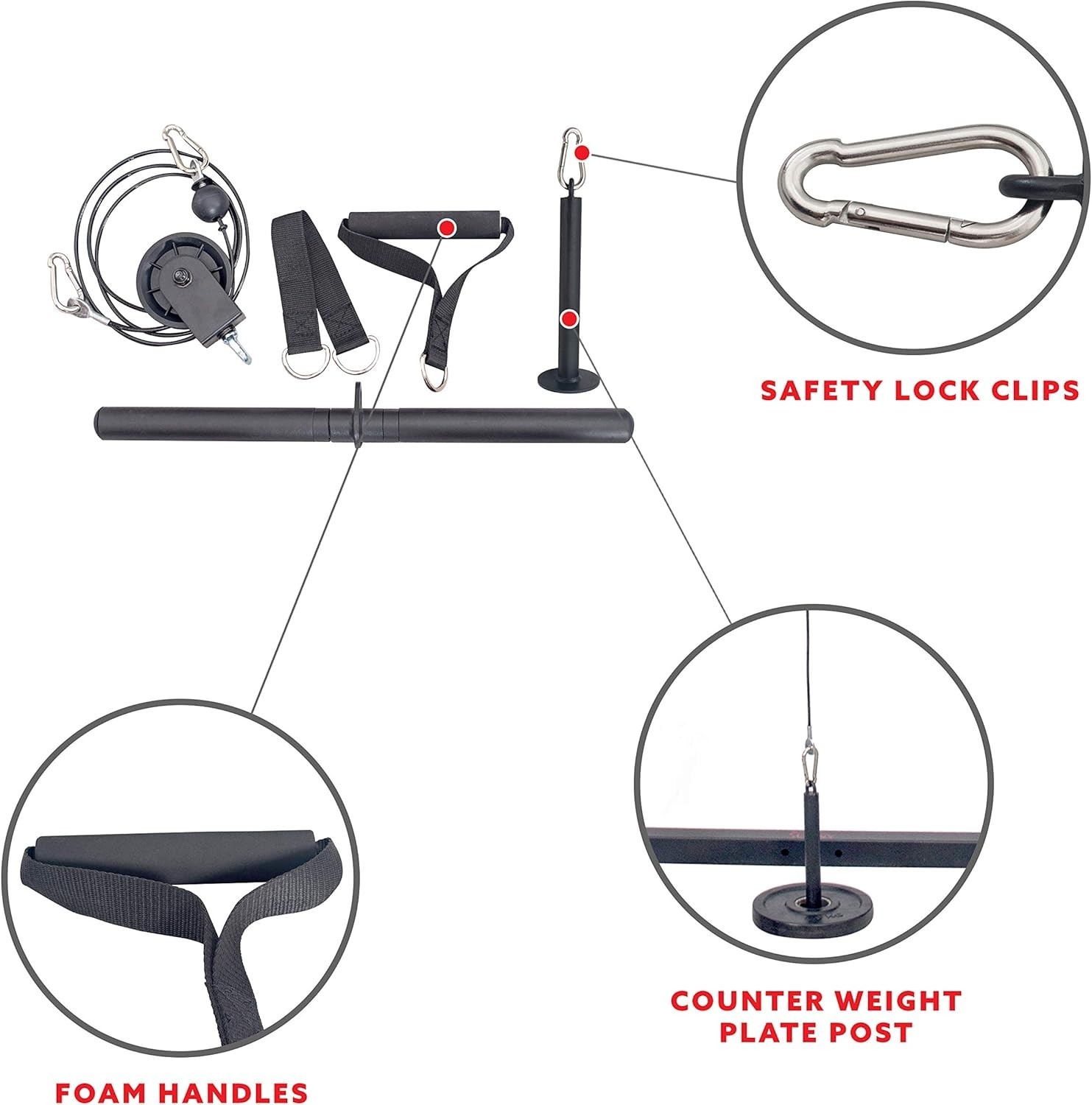 Upgrade Power Cage: Lat Pull Down Attachment, 360lb Capacity, Easy Install