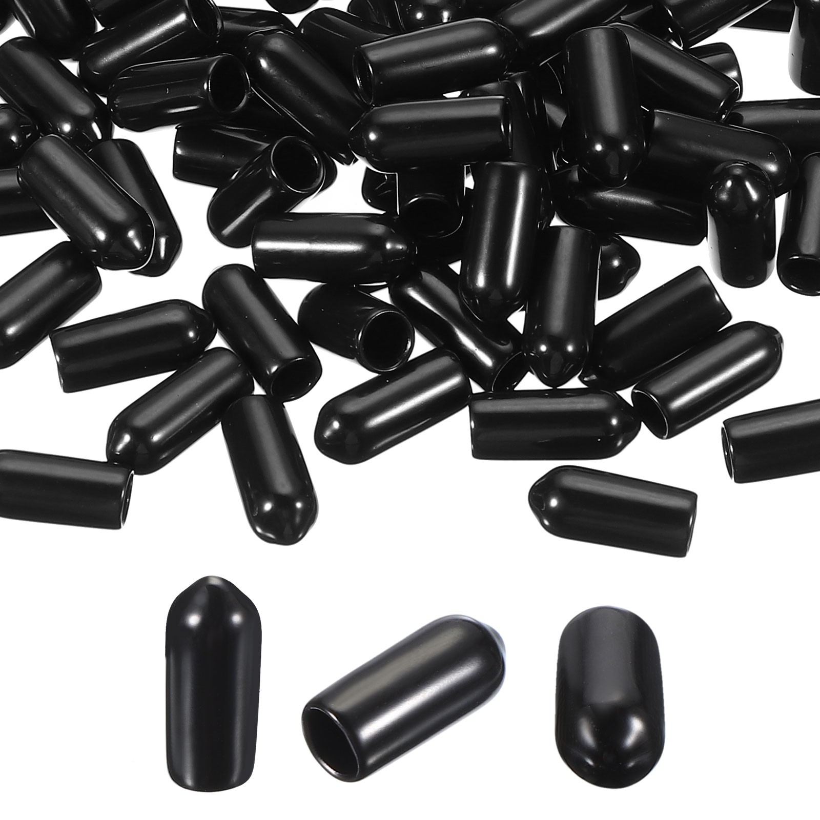 100pcs Pegboard Hooks Protector Rubber End Caps Black