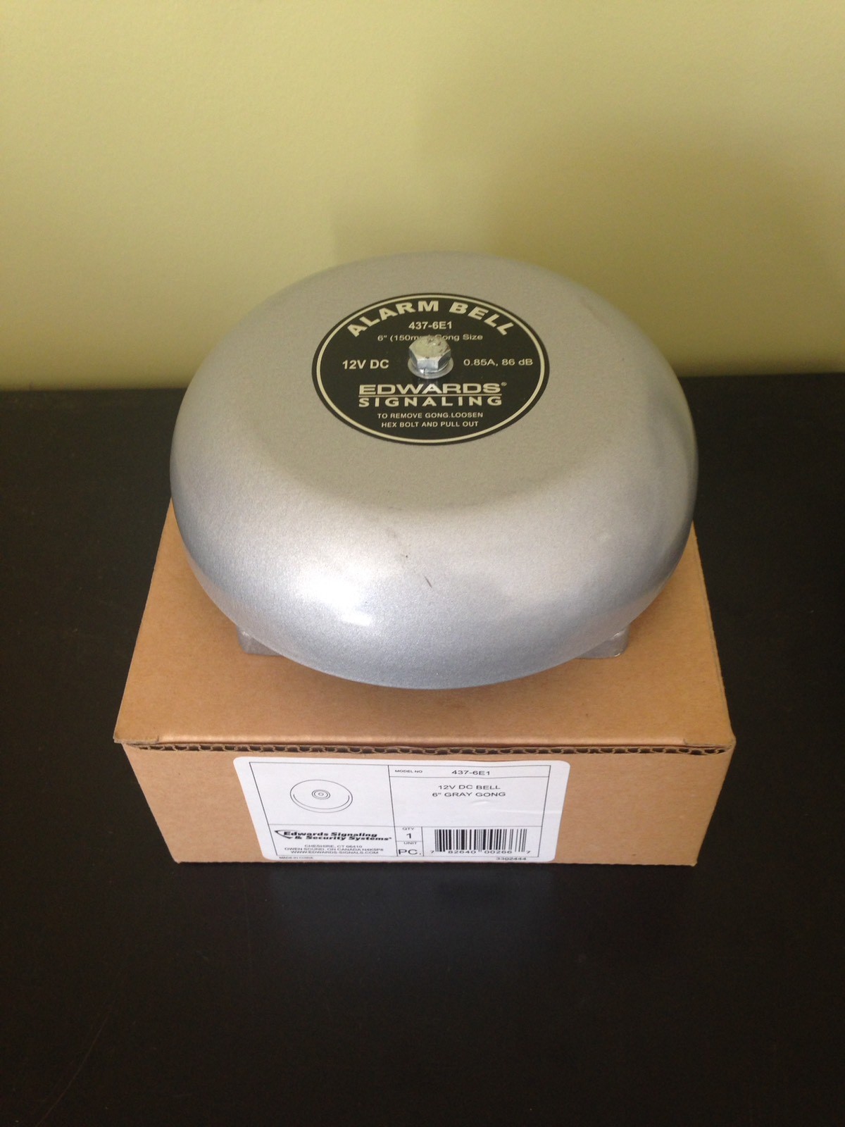 Edwards Model 437-6E1 Signaling Alarm Bell 12V DC 6"