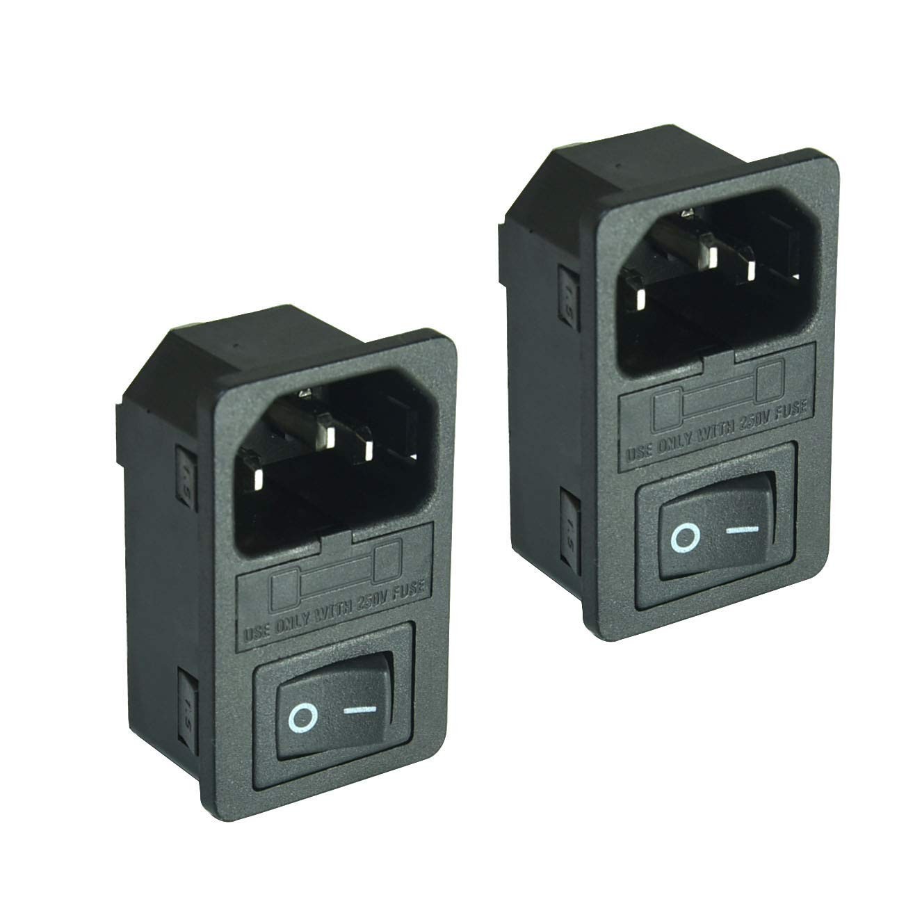 Large Current Inlet Male Power Socket, Black, 2pcs